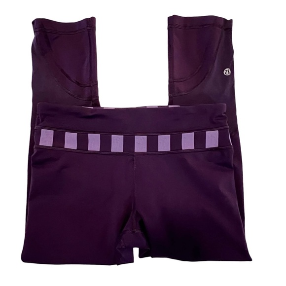 Lululemon Cropped Purplee Leggings tights running athletic yoga 6 - Picture 2 of 12